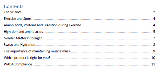 Amino Acids for Sport and Exercise