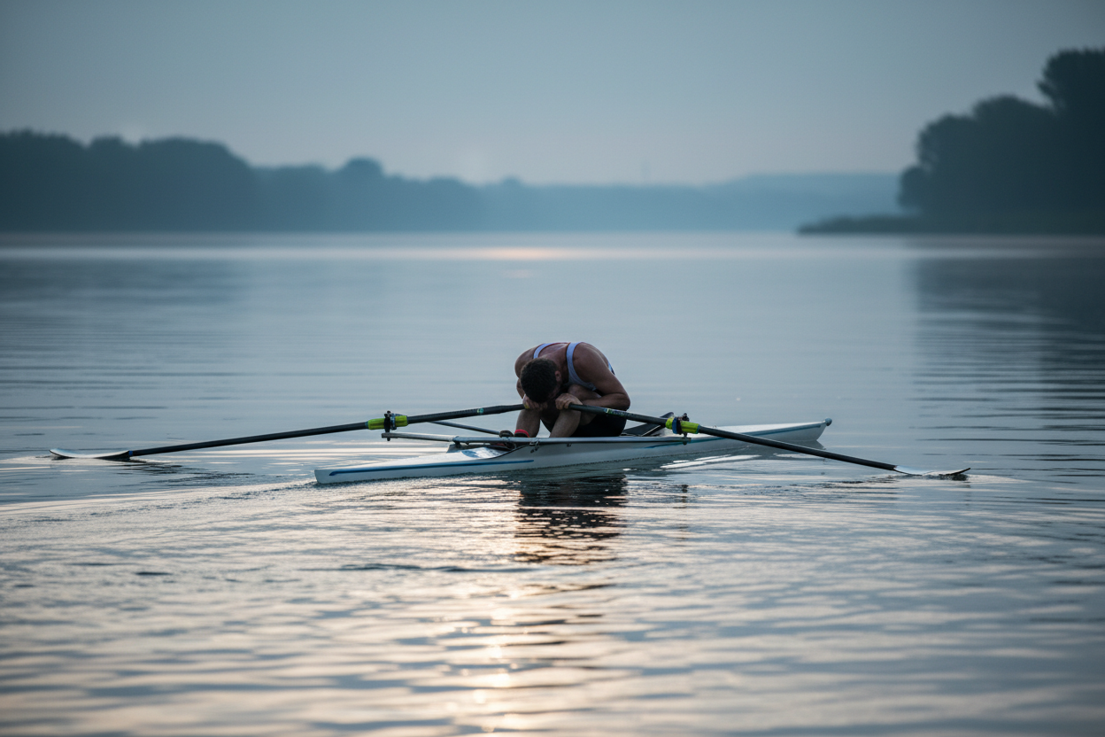 Exhausted Rower After Race