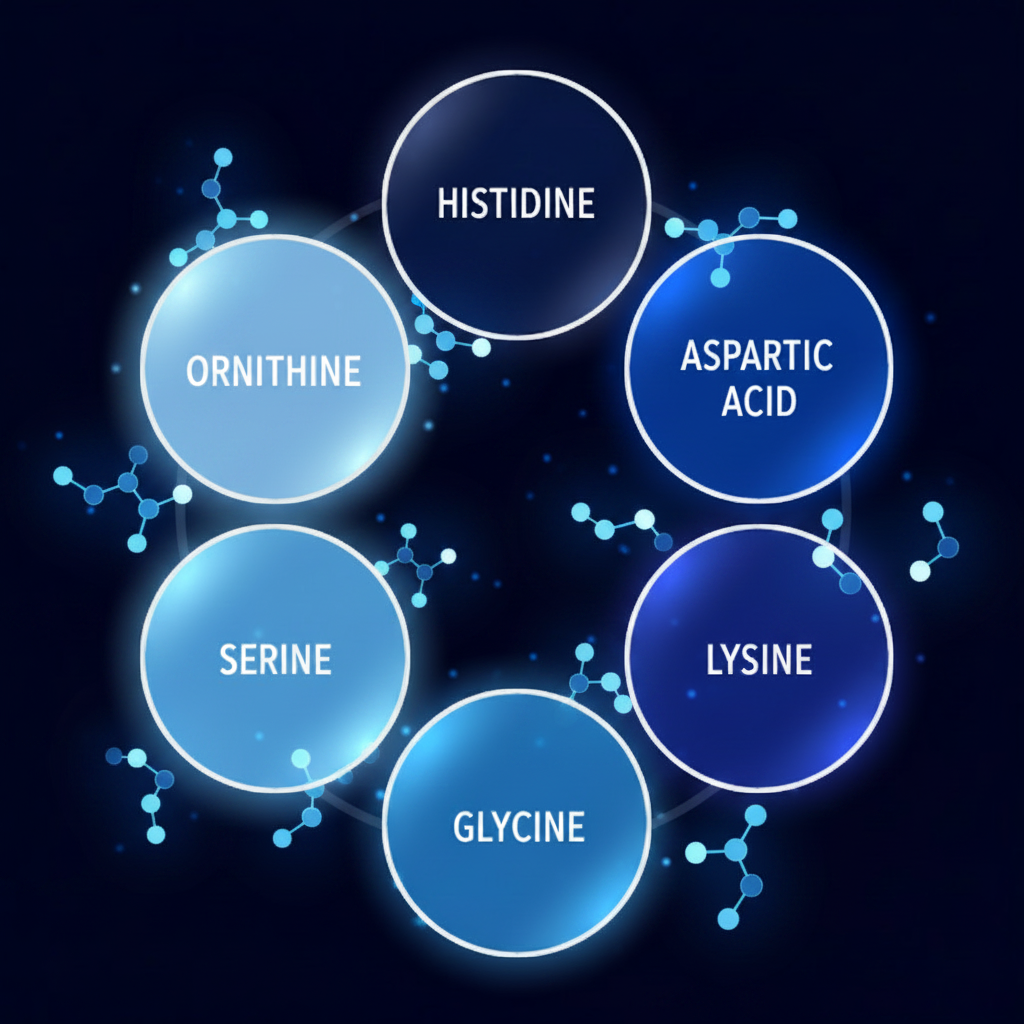 Six High-Demand Amino Acid elements connected to exercise, sweat loss, metabolism and recovery