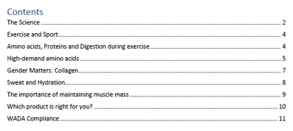Amino Acids for Sport and Exercise